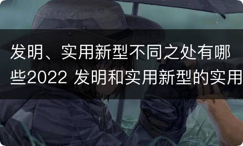 发明、实用新型不同之处有哪些2022 发明和实用新型的实用性