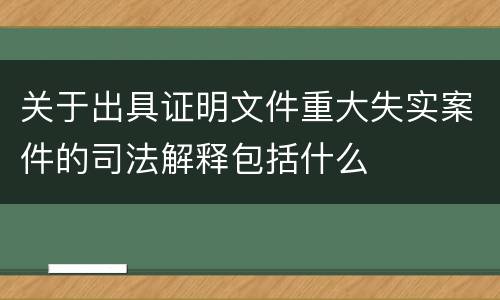 关于出具证明文件重大失实案件的司法解释包括什么