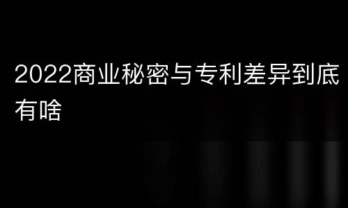 2022商业秘密与专利差异到底有啥