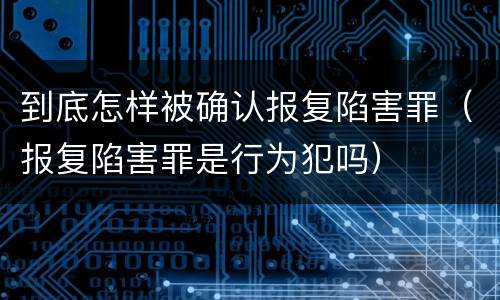 到底怎样被确认报复陷害罪（报复陷害罪是行为犯吗）