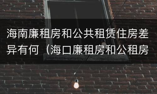 海南廉租房和公共租赁住房差异有何（海口廉租房和公租房的区别）