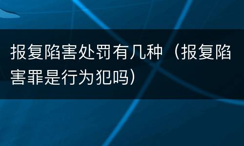 报复陷害处罚有几种（报复陷害罪是行为犯吗）