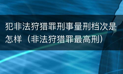 犯非法狩猎罪刑事量刑档次是怎样（非法狩猎罪最高刑）