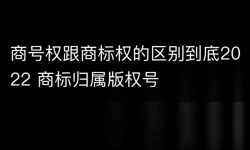 商号权跟商标权的区别到底2022 商标归属版权号