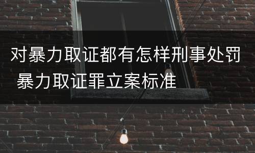 对暴力取证都有怎样刑事处罚 暴力取证罪立案标准