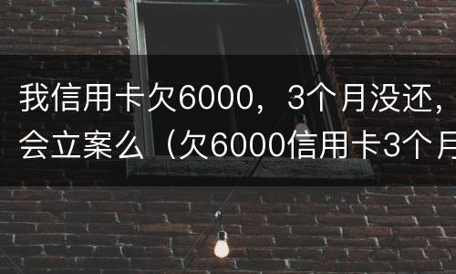 我信用卡欠6000，3个月没还，会立案么（欠6000信用卡3个月了 他要起诉我）