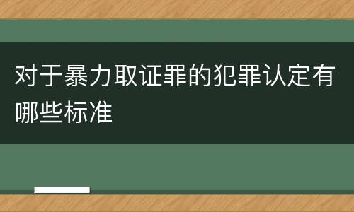 对于暴力取证罪的犯罪认定有哪些标准