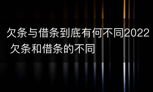 欠条与借条到底有何不同2022 欠条和借条的不同