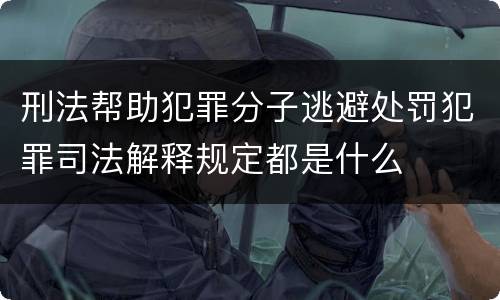 刑法帮助犯罪分子逃避处罚犯罪司法解释规定都是什么