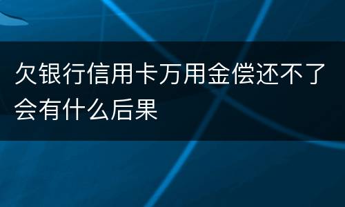 欠银行信用卡万用金偿还不了会有什么后果