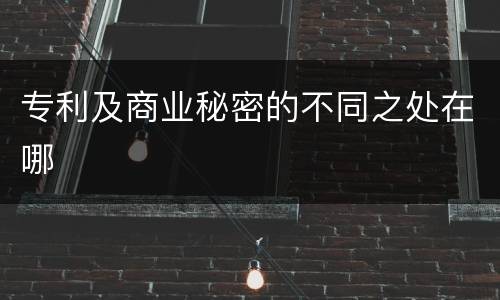 专利及商业秘密的不同之处在哪