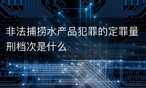 非法捕捞水产品犯罪的定罪量刑档次是什么