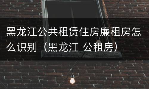 黑龙江公共租赁住房廉租房怎么识别（黑龙江 公租房）