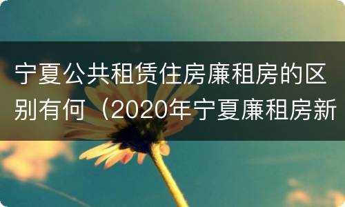 宁夏公共租赁住房廉租房的区别有何（2020年宁夏廉租房新政策）