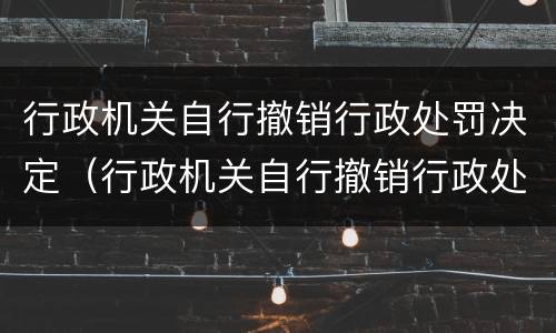 行政机关自行撤销行政处罚决定（行政机关自行撤销行政处罚决定书）