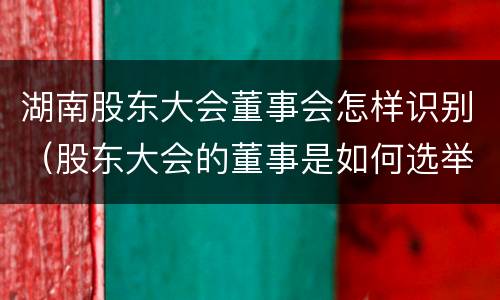 湖南股东大会董事会怎样识别（股东大会的董事是如何选举出来的?）