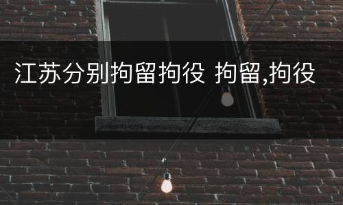 江苏分别拘留拘役 拘留,拘役