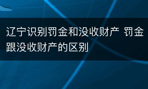 辽宁识别罚金和没收财产 罚金跟没收财产的区别