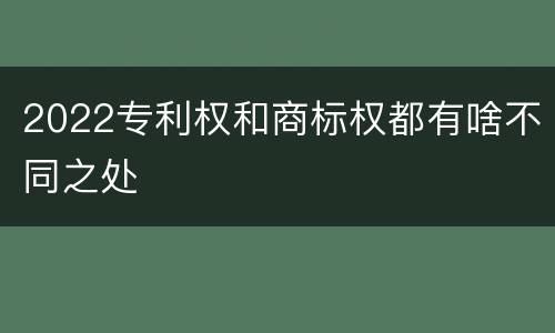 2022专利权和商标权都有啥不同之处