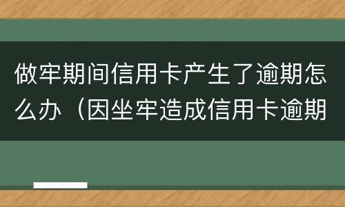 做牢期间信用卡产生了逾期怎么办（因坐牢造成信用卡逾期可以消除吗）