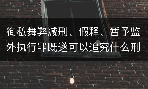 徇私舞弊减刑、假释、暂予监外执行罪既遂可以追究什么刑事责任