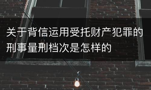 关于背信运用受托财产犯罪的刑事量刑档次是怎样的