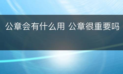 公章会有什么用 公章很重要吗