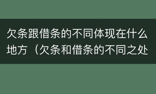 欠条跟借条的不同体现在什么地方（欠条和借条的不同之处）