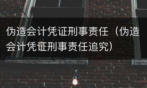 伪造会计凭证刑事责任（伪造会计凭证刑事责任追究）