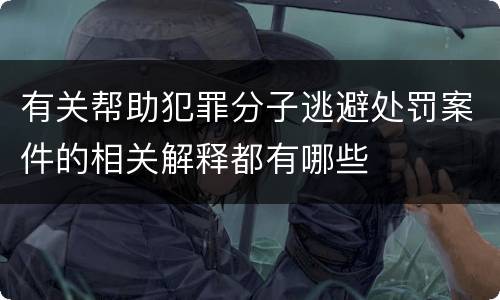 有关帮助犯罪分子逃避处罚案件的相关解释都有哪些