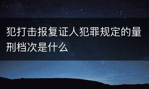 犯打击报复证人犯罪规定的量刑档次是什么