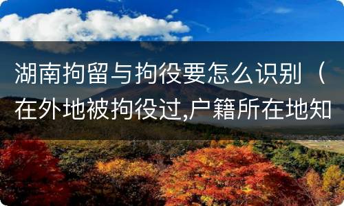 湖南拘留与拘役要怎么识别（在外地被拘役过,户籍所在地知道吗）