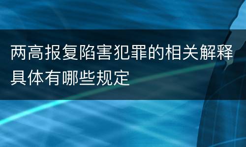 两高报复陷害犯罪的相关解释具体有哪些规定