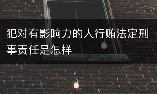 犯对有影响力的人行贿法定刑事责任是怎样