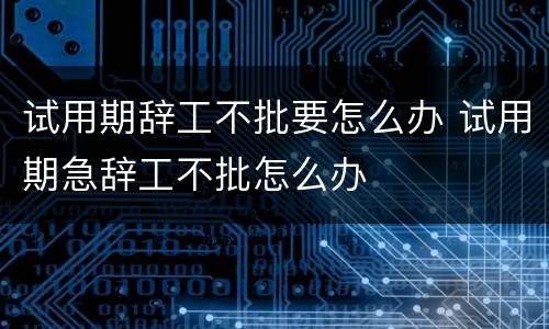 试用期辞工不批要怎么办 试用期急辞工不批怎么办