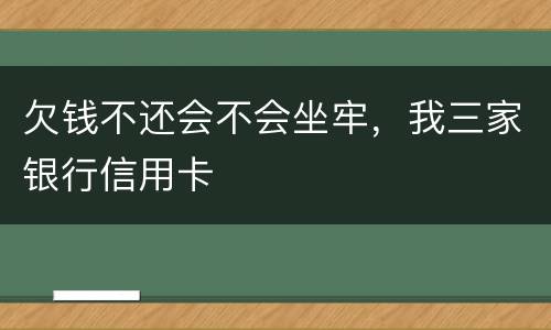 欠钱不还会不会坐牢，我三家银行信用卡