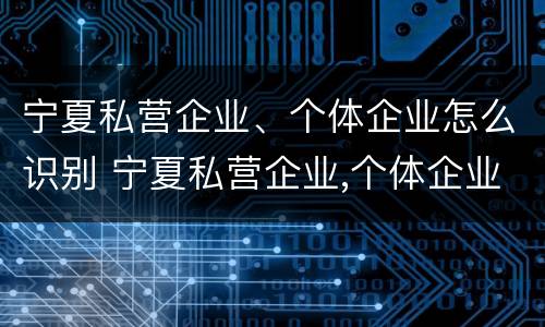 宁夏私营企业、个体企业怎么识别 宁夏私营企业,个体企业怎么识别出来