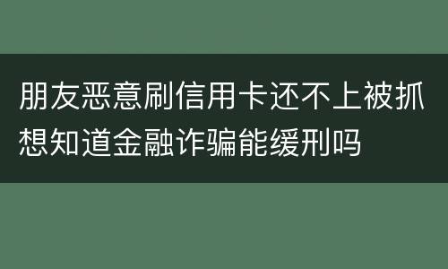 朋友恶意刷信用卡还不上被抓想知道金融诈骗能缓刑吗