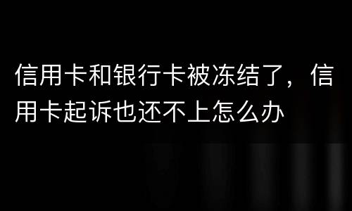 信用卡和银行卡被冻结了，信用卡起诉也还不上怎么办