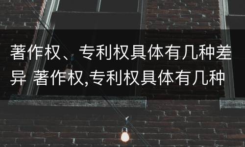 著作权、专利权具体有几种差异 著作权,专利权具体有几种差异类型