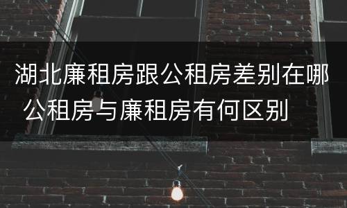 湖北廉租房跟公租房差别在哪 公租房与廉租房有何区别