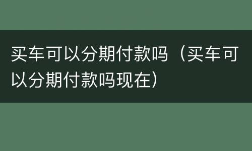 买车可以分期付款吗（买车可以分期付款吗现在）