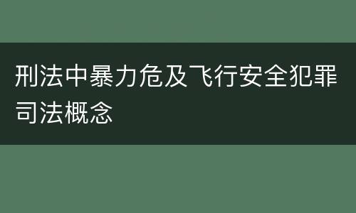 刑法中暴力危及飞行安全犯罪司法概念