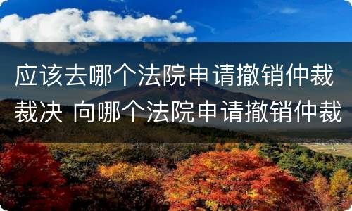 应该去哪个法院申请撤销仲裁裁决 向哪个法院申请撤销仲裁裁决