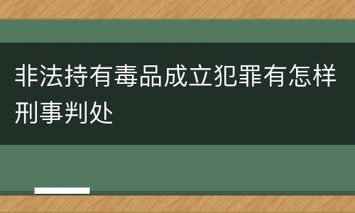 非法持有毒品成立犯罪有怎样刑事判处