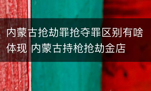 内蒙古抢劫罪抢夺罪区别有啥体现 内蒙古持枪抢劫金店