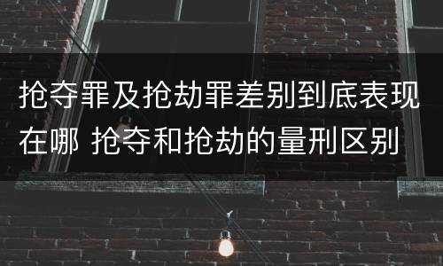 抢夺罪及抢劫罪差别到底表现在哪 抢夺和抢劫的量刑区别