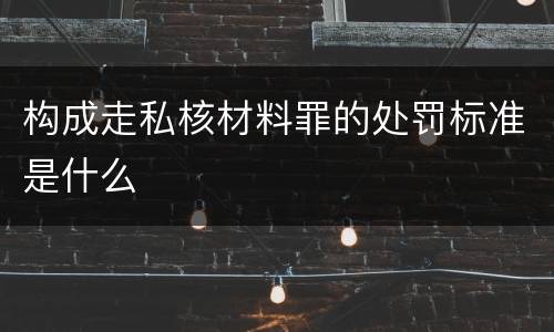 构成走私核材料罪的处罚标准是什么