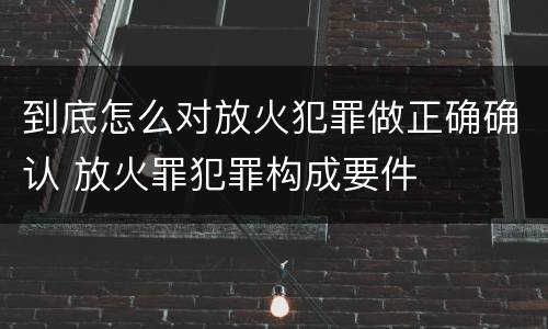 到底怎么对放火犯罪做正确确认 放火罪犯罪构成要件