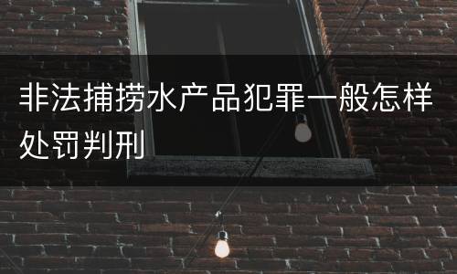 非法捕捞水产品犯罪一般怎样处罚判刑